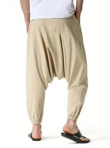 Men's Casual Loose Fit Hip Hop Style Sports Sweatshirt, Fashionable, Fall - Beige - View 3