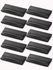 10 件黑色简约优雅便携式眼镜盒，男女适用，非常适合旅行和行李 - 黑色 - 查看 9