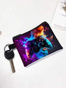 Kids Game Patterns Wallet - Mini Coin Purse With Soccer Pattern For Boys And Girls - Cute & Durable Kids Wallet With Zipper - Perfect For School, Travel, And Everyday Use (5.5" X 4.3")