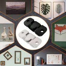 10 sets de supports de fixation d'images emboîtables, pinces en acier inoxydable pliées en Z avec 40 vis - Supports muraux ultra-résistants pour grands cadres, connecteurs de meubles, supports de canapé et de tête de lit, solution de fixation d'images | Design emboîtable | Pinces en métal durables, quincaillerie de fixation d'images
