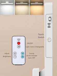 Adjustable Vanity Mirror Light, 3-In-1 Function, Dimmable, Touch Control, Color Changing, Rechargeable Battery, Magnetic Installation, Suitable For Reading, Wardrobe, Cabinet, Kitchen And More, Wireless LED Portable Light Strip For Makeup Mirror - White - View 5