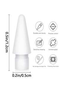 4PCS Replacement Tips Compatible With Apple Pencil 1st/2nd Gen Pencil Pen Tip Needle Tube Transformation IPad Pencil Pen Head Metal Wear-Resistant Anti-Skid Transparent IPad Pencil Pen Tip - Multicolor - View 4
