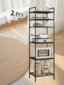 1pc Cải thiện không gian, Kệ lưu trữ kim loại cao, Kệ phòng tắm, Giá để chậu rửa, Giá lưu trữ nhiều lớp độc lập cho phòng tắm, nhà bếp, văn phòng, phòng học, phòng khách, quà tặng ngày lễ, Lắp ráp dễ dàng, Có thể di chuyển - Nhiều màu - Xem 20