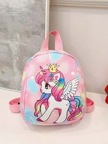 Mochila mini personalizable, regalo de vuelta al colegio, con nombre personalizado o mensaje festivo. Mochila mini con patrón de unicornio arcoíris. Se puede personalizar con tu nombre, texto, números, etc. Esta es una mochila ligera, muy adecuada para niños y niñas en la vida diaria, ir de compras, viajar, ir a la escuela. Perfecta para Navidad, Acción de Gracias - Multicolor - Ver 4