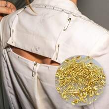 50 piezas de alfileres de acero inoxidable, alfileres de color dorado, alfileres para ropa, alfileres chapados en níquel, sujetadores duraderos, alfileres de costura, herramientas de costura DIY, broches pequeños, adecuados para hacer, coser, joyería, tela DIY, fijación de bordes de etiquetas de ropa, accesorios de herramientas de sujeción de metal, accesorios de ropa. - Dorado - Ver 6