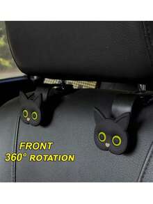 1 Stück 3D Cartoon Katze Auto Kopfstützen Haken, Universal Auto Zubehör Organizer, Zusätzlicher Aufhänger für Einkaufstüten, Handtaschen, Geldbörsen, Jacken, süße Auto Dekoration, Autositz Rückenlehnen Aufhänger