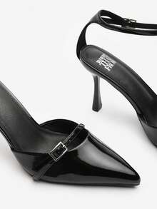 Where’s That From Jordan Strappy Pointed Toe High Heels - Black Patent - View 4