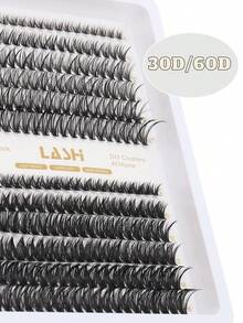 240 簇 30D+60D 豪华混合睫毛书 - 0.07 毫米厚度，D 形卷曲，8 毫米+10 毫米+12 毫米+14 毫米+16 毫米长度，天然俄罗斯睫毛，可重复使用和超薄肩带，打造惊艳外观，适合在各种场合佩戴，女友礼物