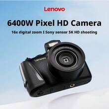 Lenovo C35 Digital Camera 64 Million Pixel Ultra-Clear Shooting 5-Axis Electronic Image Stabilization Beauty Filter + 4K Video Recording Retro Card Body Travel Vlog Artifact - Black - View 6