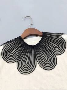 1 pieza Chal de moda versátil para mujer bordado con perlas de organza