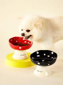 PETSIN Cat Bowl Ceramic Cat Food Bowl Dog Bowl Food Bowl Cat Bowl Rice Bowl High Footed Dog Drinking Bowl Diagonal Mouth Large Bowl Pet Specific