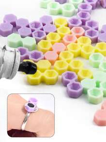 200pcs New Eyelash Diamond Glue Cups, 2-Hole Conical Glue Delay Cup, Eyelash Extension Glue Cup, Auxiliary Tool For Eyelash Extension