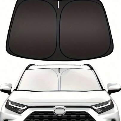 Car Sun Shade Board, Anti-UV Heat-Insulating Light-Blocking Sun Visor Curtain For Front Windshield, Parking Sunshade Accessory