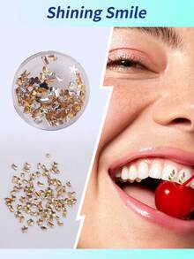 100 piezas Kit de gemas de resina en miniatura (con pegamento) Kit para joyas de moda DIY Kit inicial de joyas Teeth - Multicolor - Ver 21