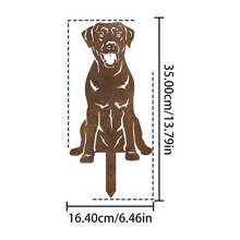 1pc Rusty Iron Metal Labrador Garden Stake - Rusty Metal Artwork - Outdoor Garden Decor
