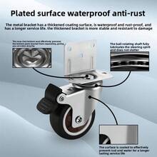 4pcs/Set: 1.25"/1.5"/2.0" TPR L-Shaped Swivel Casters, Quiet Side Mount Casters For Home Use, Durable Rubber Wheels, Thickened Casters, Movable Base With Brake For Furniture, Cabinet, Table (2 Swivel Casters + 2 Brake Casters: 4pcs Set)