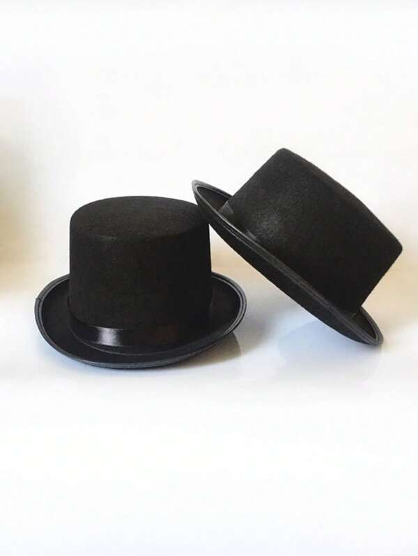 1pc Black Lincoln Hat, Jazz Hat, Lincoln Glasses For Magician Stage, Halloween Punk