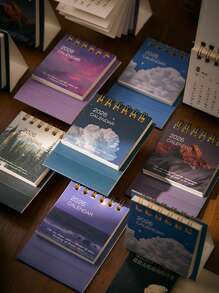 Mini 2026 Desk Calendar, Creative Landscape Calendar, Student Note Desktop Ornaments, Suitable For Home, School Season, Back To School Rewards, Etc.