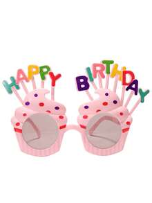 1/2pcs Cake Shaped Birthday Party Glasses Plastic Material Fun Sunglasses For Creative Funny Birthday Party, Party Party, Dance Party, Celebration And Photoshoot, Birthday Party Decorations, Party Supplies, Party Decorations - Pink - View 10