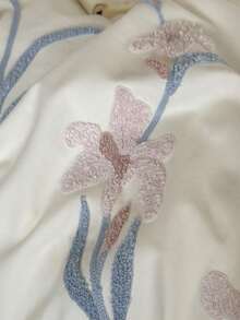 3pcs Elegant Embroidered Orchid Duvet Cover Set (Without Filler)