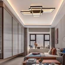 OYAJIA LED Deckenleuchte 90CM, Deckenlampe Wohnzimmer Black, 3000K-6000K Dimmbar Rechteckige Wohnzimmerlampe Aluminium Acryl Schlafzimmer Moderne Lampe Mit Fernbedienung