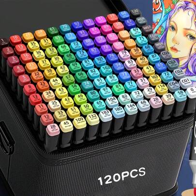 12/30/36/40/60/100/120/168 PCS Art Marker Set Dual Tip Oil-Based Markers For Art Students, Painting, Drawing Perfect Christmas & New Year Gift Back To School