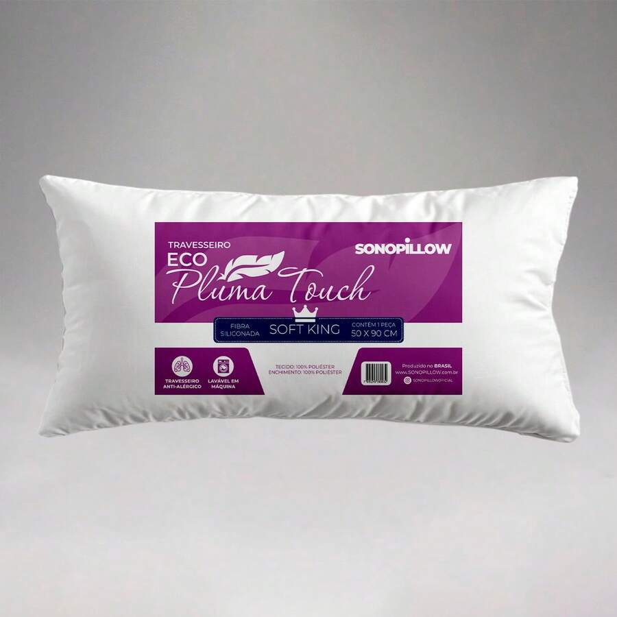 Large King Pillow 180 Thread Count 50x90 Firm Support Anti-Allergy Machine Washable - trắng - Xem 1