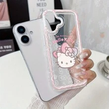 1pc Cute Sanrio White Bow Cat Anti-Fall Soft Glue Mobile Phone Case Applicable To Apple 16/15/14/12/11/7/8/7 Plus/8 Plus/XS Max/XS/X/XR