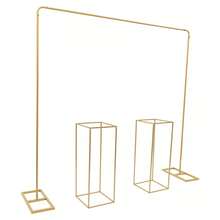 gladney Modern Gold Metal Wedding Backdrop Stand Set With Balloon And Flower Stands For Unforgettable Celebrations - Vàng - Xem 3