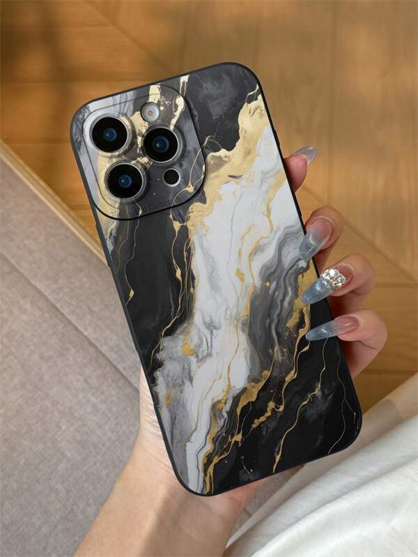Marble 1pc Original Cartoon Series Phone Case Compatible With Apple/Galaxy/S20/FE A06 5G/ 15 Ultra, Personalized Protective Cover Gift