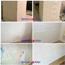 10/20/40/50pcs 3D Brick Pattern Self-Adhesive Wall Stickers, Easy To Apply, Peel, Clean And Cut, Suitable For Kitchen, Living Room, Bathroom, Hallway, Bedroom - White - View 9