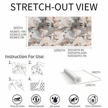 1 卷大理石外观自粘墙纸 - 防水、防油、可移除接触纸、简约北欧风格厨房台面防油贴纸，适用于厨房台面、橱柜、浴室墙壁、客厅装饰 - 大理石风格，自粘，易于协调 - 彩色 - 查看 9