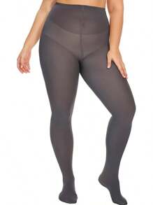 DUCMODA Plus Size Tights Women, Ultra Soft Solid Color Semi-Opaque Pantyhose, Nylon High Waist Stockings 1X 2X 3X 4X