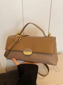 2025 Fashionable Color Contrast Shoulder Diagonal Cross-Body Small Square Handbag For Women, Versatile
