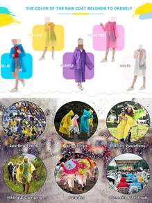 1 pieza Impermeable reutilizable para niños, adecuado para niños y niñas de 8 a 14 años. Fabricado en material impermeable de EVA con capucha, diseño de manga larga y corte holgado, conveniente para llevar mochilas escolares durante los días de escuela. Adecuado para actividades al aire libre, playa, campamento, senderismo, ocio y situaciones de lluvia. Un imprescindible para la temporada de regreso a clases.