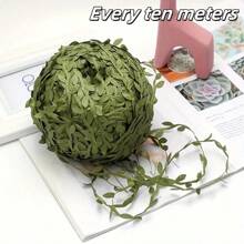 Artificial Green Leaf Vine Silk Cloth Willow Leaf Wreath Decoration, Green Plant DIY Handmade Wreath Craft Supplies, Home & Holiday Decor