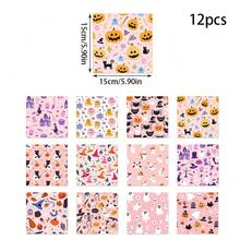 12pcs Halloween Handmade Journal Collage Materials Wrapping Paper. Can Be Used For Origami Crane Decorations. Halloween Themed Holiday DIY Craft, For Halloween, Halloween Decor, Fall Decor, Halloween Decorations, Goth, Halloween Party Supplies, Halloween Stuff, DIY, Mystery Box, Blind Box, Halloween Gift Halloween Decor Wedding Decorations Fall Decor.