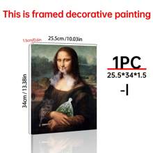 Art Decor Modern Mona Lisa Canvas Print, Fashion Theme Retro Portrait Wall Art, Frameless Ink Artwork, Indoor Hanging Decor Poster For Living Room, Bedroom, Home Office - Basquiat-Inspired Watercolor Design Gifts Birthday Graduation