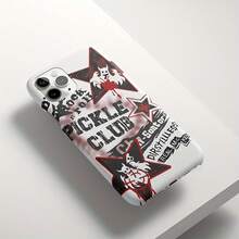 Caja del teléfono 1PC VintageStreetwear Graffiti Impresión de película de alta gama Caja del teléfono mate de alta calidad - 16 Pro/15/14/13/12/11 - Blanco - Ver 1