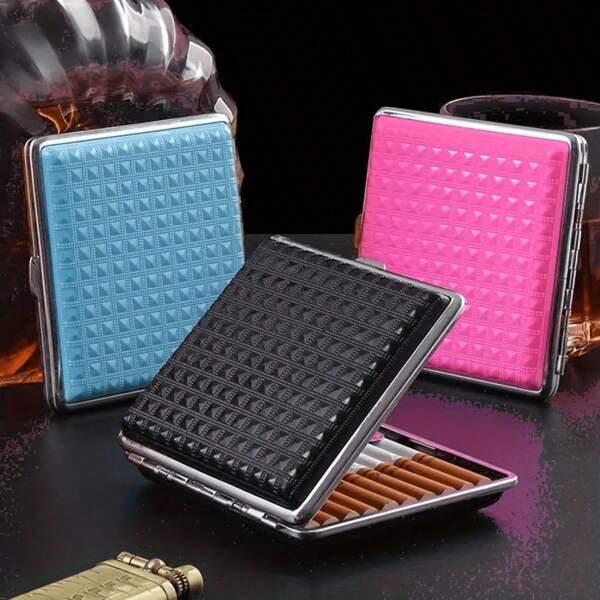 20 pièces/set Étui à cigarettes métallique pour femmes, boîte de rangement portative épaisse et résistante à l'humidité