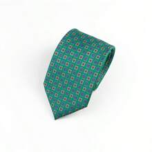 1 pieza Corbata clásica de moda a cuadros para hombre, adecuada para bodas, fiestas y regalos