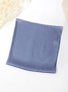 1 pièce Foulard carré en soie de couleur unie casual pour hommes, convient pour les rendez-vous, les voyages, les vacances, les tenues décontractées