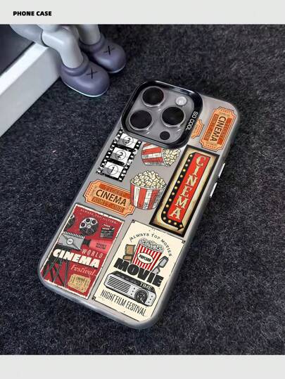 1 pieza Funda de teléfono con etiqueta adhesiva, ilustración, protección de cámara antiarañazos mate y resistente a golpes, compatible con iPhone11, 12, 13, 14, 15, 16 ProMax X, XS, XR, 16E, 15 Plus, Galaxy A03, A05, A05S, A12, A14, A15, A32 4G/5G, A35, A52/A52s 5G, OPPO A16, A17, A36, A57 4G, A58 4G, A60, A78 4G, A94, A95, Realme C21Y, C30, C35, C53, C67 4G, Vivo Y02, Y02s, Y03, Y18 4G, Y17s, Y20, Y21 Resistente al agua, a los golpes y a los arañazos