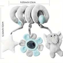 1 pièce Jouets en peluche Jouets suspendus en spirale pour berceau, siège de voiture, poussette, berceau avec musique, grelots et sifflet BB pour cadeau de filles et garçons
