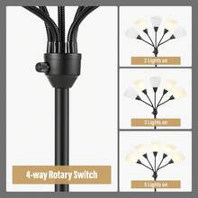 HonoDing Medusa Floor Lamps Standing Lamps 5 Heads Adjustable Reading Light Large Shade Use E26 A19 Bulb Floor Lamps For Living Room Lamp ,For Lamp Bedroom House Essentials,Christmas Decorative Lights (Black) - US A Type Plug(110-127V) - View 10