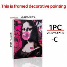 Art Decor Modern Mona Lisa Canvas Print, Fashion Theme Retro Portrait Wall Art, Frameless Ink Artwork, Indoor Hanging Decor Poster For Living Room, Bedroom, Home Office - Basquiat-Inspired Watercolor Design Gifts Birthday Graduation