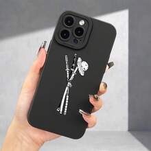 Fundas de teléfono Matte con un diseño que presenta sombreros y espadas, impresas en UV, que ofrecen protección 360 grados para varios modelos de , incluyendo 11, 12, 13, 14 Pro Max, 15, XR, X/XS, 7, 8 Plus, SE y Mini. - Negro - Ver 4