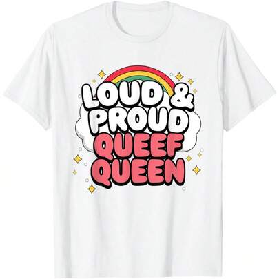 White T Shirts For Men  Women 100%Cotton  Queef Queen Funny Queefed Embarrassing Adult Humor T-Shirt Simple And Fashionable