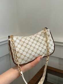 Fashionable Versatile Casual Retro Minimalist Shoulder Bag - White - View 6