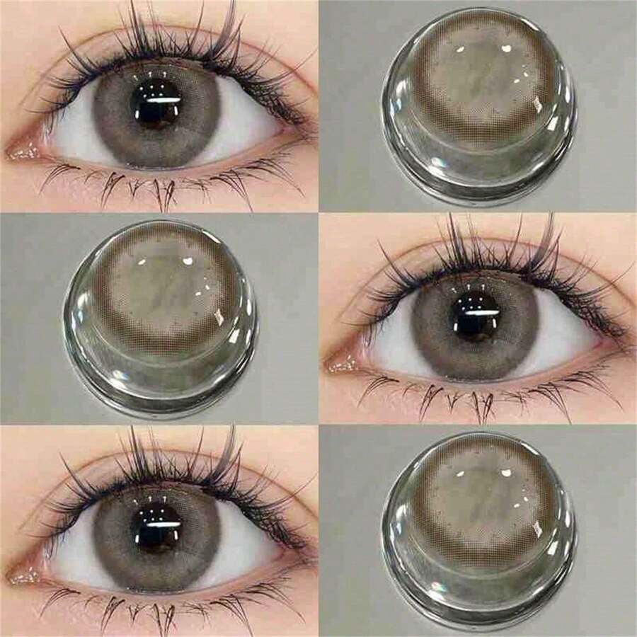 El color de este enlace al azar 1 3 5 15 cajas nuevos lentes de contacto estéticos anuales oferta 2+1 gratis súper atractiva multicolor 14.5mm diámetro agua 42% naturales cómodos estéticos incluye caja solución ideal para Halloween cosplay sesiones de fotos fiestas reuniones - K21-LUMIRERE HAZEL - Ver 1